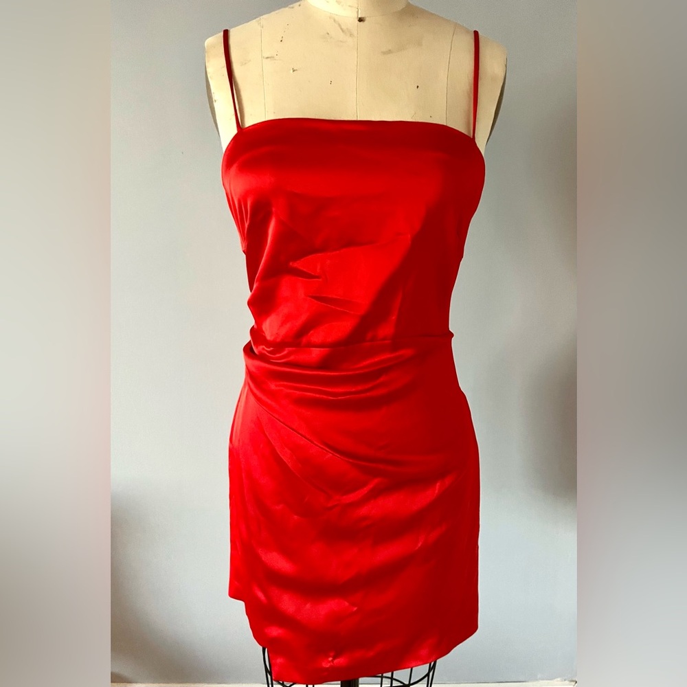 Zara - Red Satin Slip Dress - size M